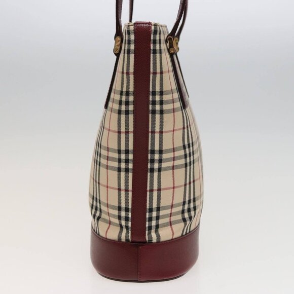 BURBERRY Nova Check Tote Bag Canvas Beige Auth - Picture 4 of 16